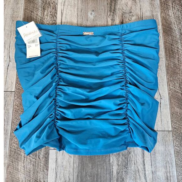 NWT Raisins Curve Swim Skirt Minimizer Costa Ruched Vacation Beach Turquoise 16W - Picture 1 of 9